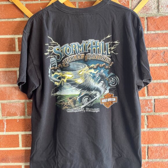 Y2K Harley Davidson Ride Hard Black Tee - 2000's Harley Davidson T-Shirt - Picture 1 of 7